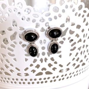 Silver and Onyx earrings